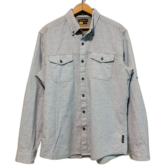 Eddie Bauer classic fit linen blend button down shirt size medium - Picture 1 of 7
